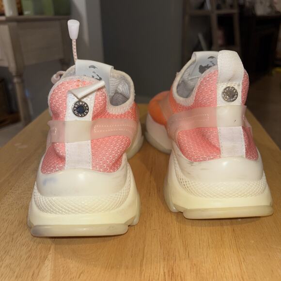 Steve Madden Myles Knit Sneakers Wns Sz 8 M Pink To Orange Color - Picture 4 of 9